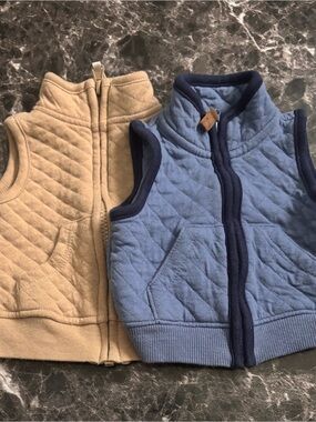 Carter's  and Rugged Bear Quilted Vests  in Blue and Tan